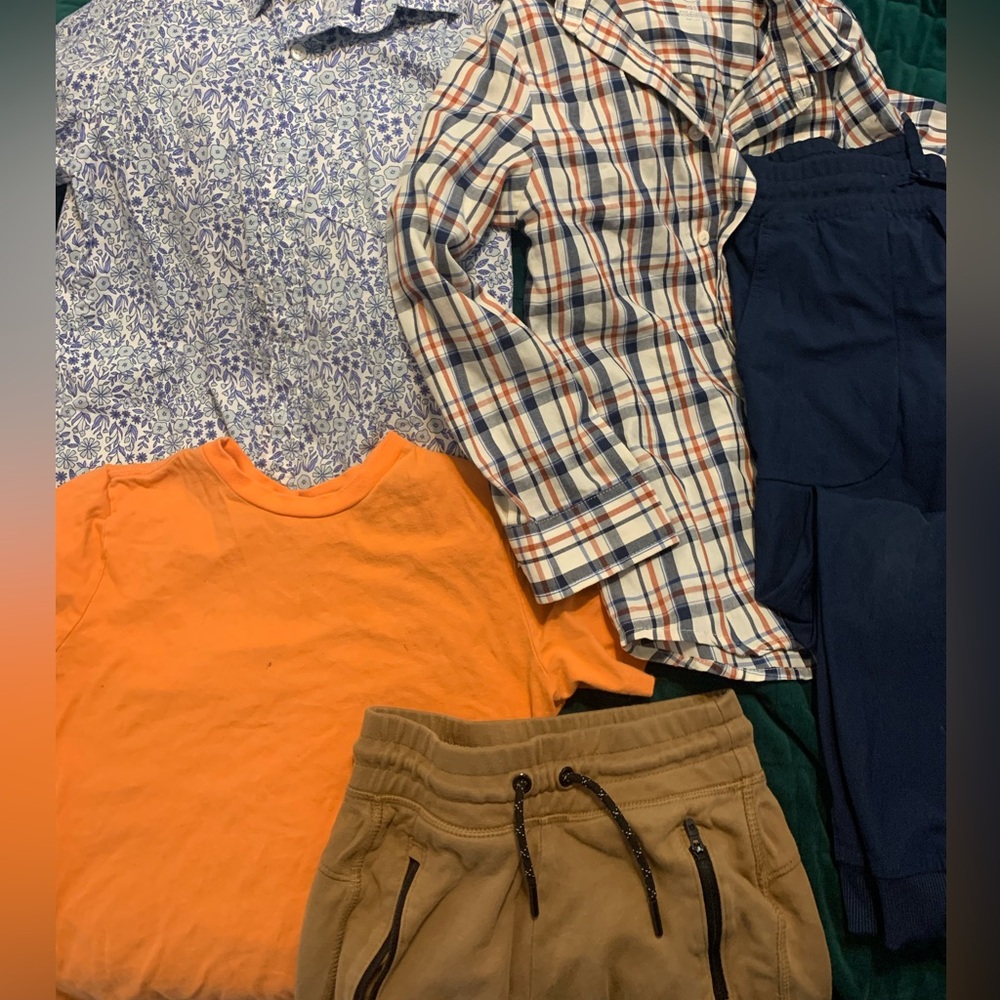 Boys Set - Orange, Navy, Tan